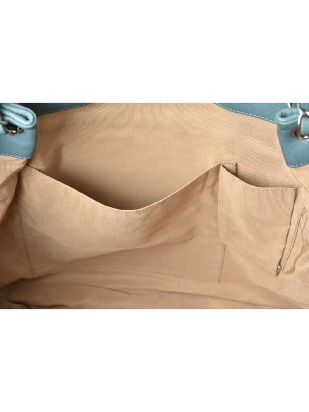 Chanel Tote Bag 2-Way Chain Quilted Stitching Light Blue - Picture 7 of 10